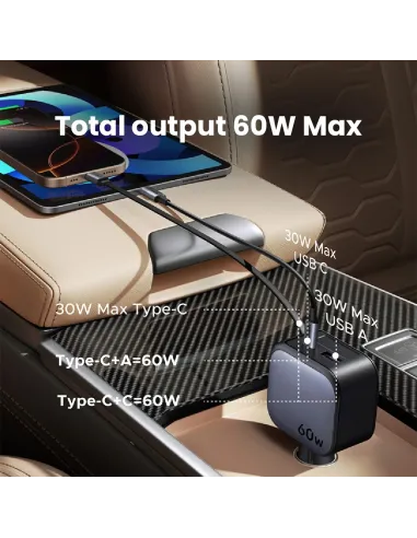 Cargador de Coche UGREEN EC602 de 60W