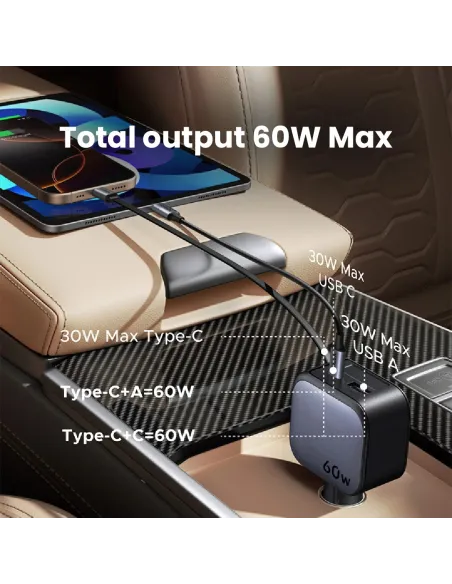 Cargador de Coche UGREEN EC602 de 60W