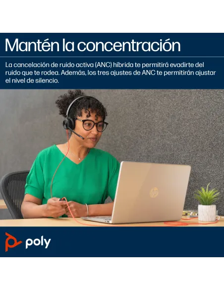 Auriculares y Cascos: HP Poly Blackwire 8225 USB-C