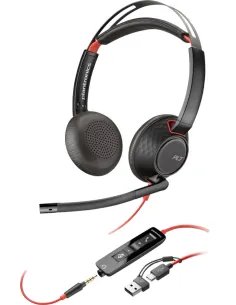 HP Poly Blackwire 5220 con cable USB-C y 3.5mm, Cancelación de Ruido y Micrófono Boom-1405504