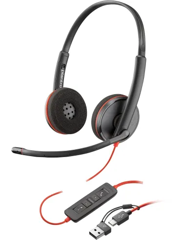 HP Poly Blackwire 3220 Auriculares con Micrófono USB