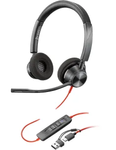 HP Poly Blackwire 3310 Auriculares Monoaurales USB-C Negros Adaptador USB-C/A-1405501