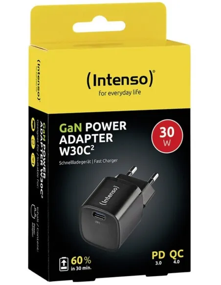 Cargador de Pared GaN W30C USB-C Negro Intenso 7803060