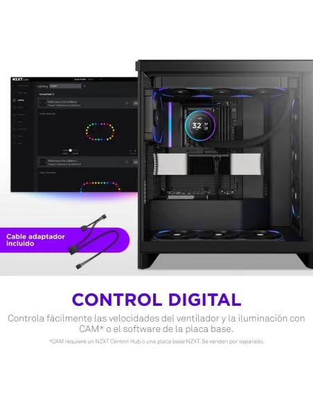 Ventilador Suplementario NZXT F360X RGB Negro