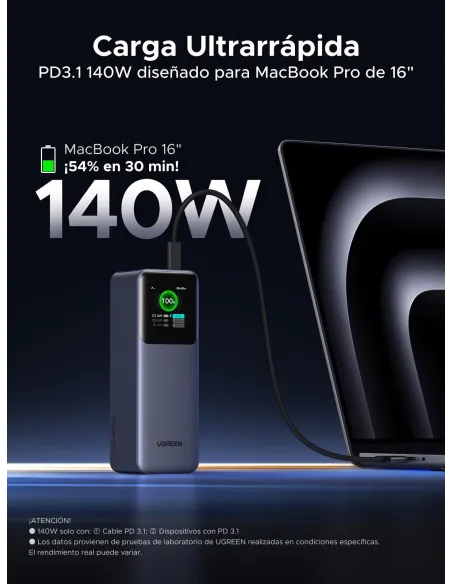 Batería externa UGREEN Nexode Power Bank 25000mAh 200W