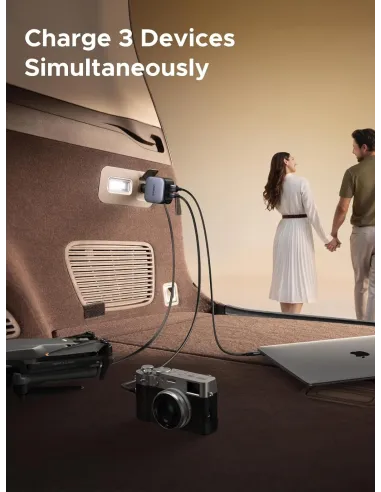 UGREEN Nexode EC603: cargador de coche 90W USB-C retráctil