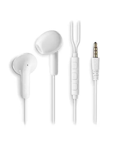 NGS CROSS FLIP WHITE – Auriculares in-Ear con Micrófono, Control de Volumen y Jack 3,5 mm (1,2 m)