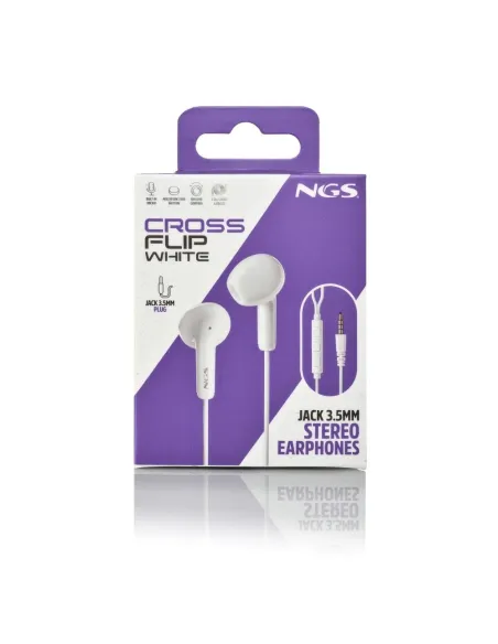NGS CROSS FLIP WHITE – Auriculares in-ear jack 3,5 mm