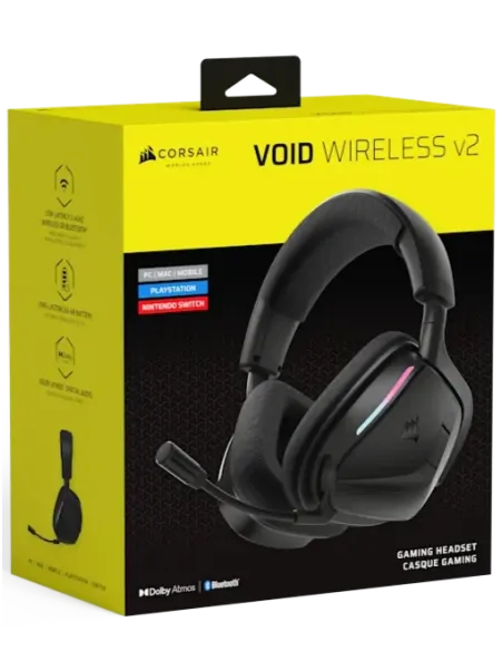 Corsair VOID Wireless V2 CA-9011379-WW Auriculares Gaming RGB Negros