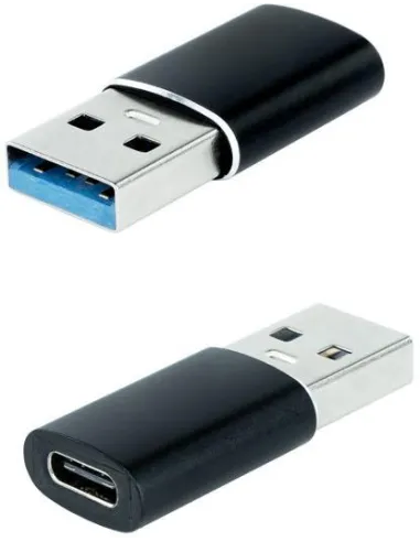 Nanocable Adaptador USB-A 3.1 a USB-C Macho-Hembra Negro