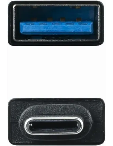 Nanocable Adaptador USB-A 3.1 a USB-C Macho-Hembra Negro