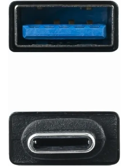 Nanocable Adaptador USB-A 3.1 a USB-C Macho-Hembra Negro
