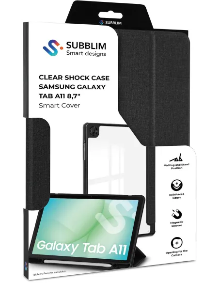 Funda Subblim Clear Shock Case Negra para Galaxy Tab A11+