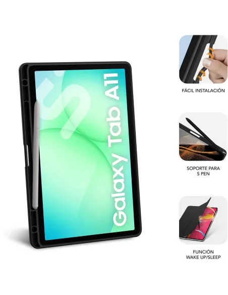 Funda Subblim Clear Shock Case Negra para Galaxy Tab A11+