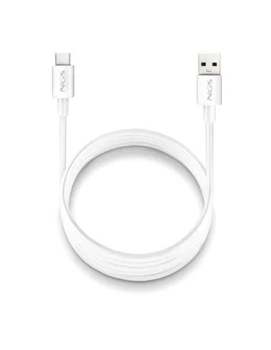 NGS ZYRO-AC WHITE Cable de Carga Rápida 15W USB 2.0 USB-A a USB-C 1M Blanco