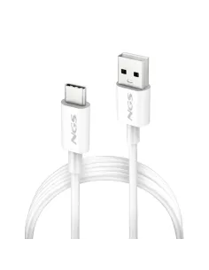 NGS ZYRO-AC WHITE Cable de Carga Rápida 15W USB 2.0 USB-A a USB-C 1M Blanco-CABL64444