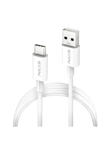 NGS ZYRO-AC WHITE Cable de Carga Rápida 15W USB 2.0 USB-A a USB-C 1M Blanco