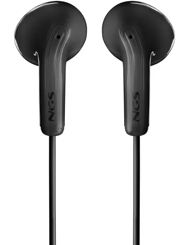 NGS Cross Glide Black Auriculares de botón con Micrófono y Control de Volumen