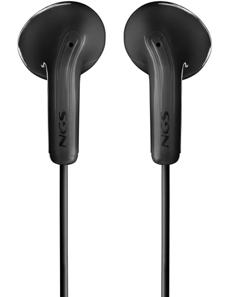 NGS Cross Glide Black Auriculares de botón con Micrófono y Control de Volumen