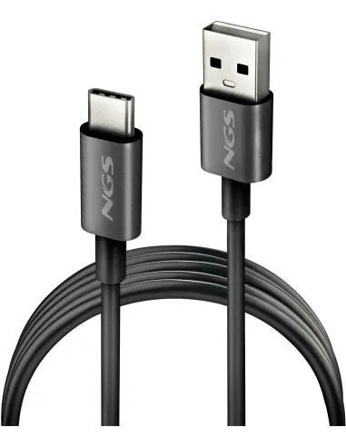 NGS ZYRO-AC Black Cable de Carga Rápida 15W USB 2.0 USB-A a USB-C 1M Negro