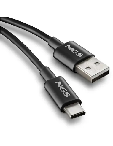 cable USB NGS ZYRO-AC Black USB-A a USB-C 1m (USB 2.0)