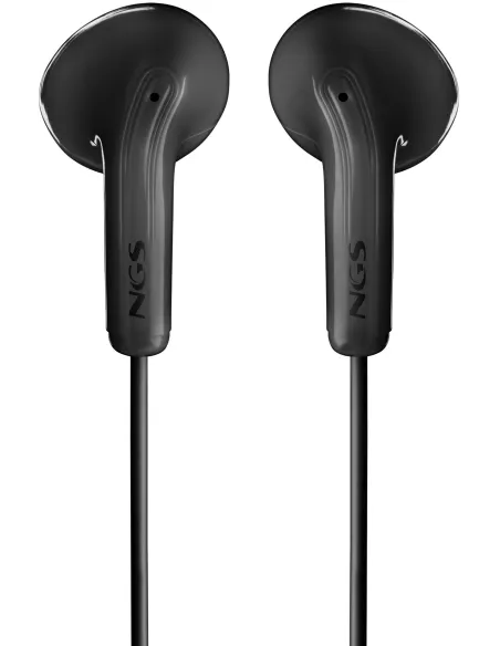 NGS Cross Flip Negros con cable Jack 3.5 mm, Micrófono, Manos Libres y Control de Volumen