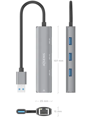 Docking Station Aisens ASUC-4P034-GR