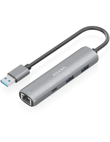 Aisens ASUC-4P035-GR Docking Station USB-A 3.0 a Ethernet Gigabit + HUB 1x USB-C + 2x USB-A  GRIS
