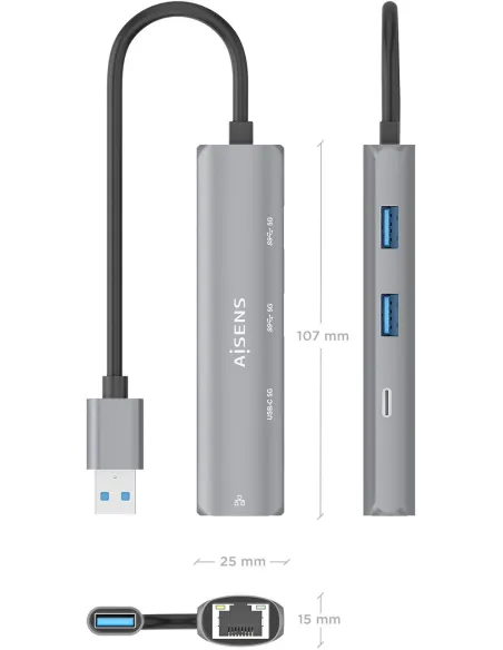 Docking Station Aisens ASUC-4P035-GR