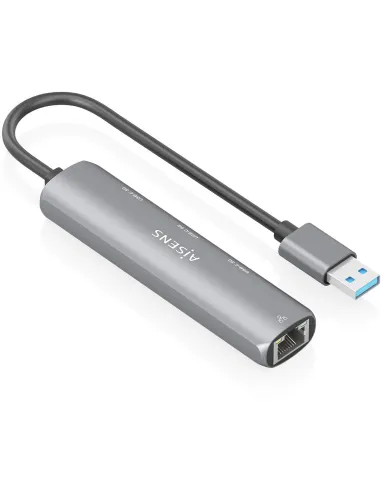 Aisens ASUC-4P037-GR Docking Station USB-A 3.0 a Ethernet Gigabit + HUB 3x USB-C, Gris, 15cm