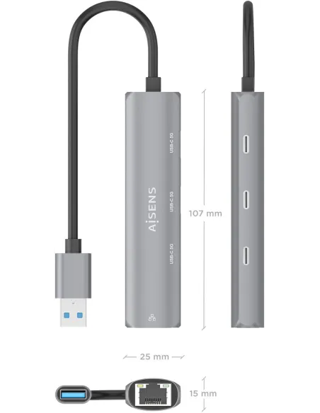 Docking Station Aisens ASUC-4P037-GR