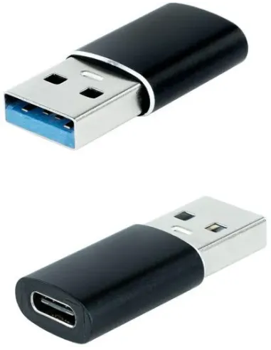 Nanocable 10.02.0012 USB-A Macho a USB-C Hembra Negro OTG 30mm