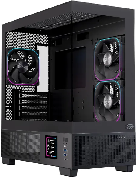 Caja micro ATX Einarex PRISMA SM501D RGB Black (USB-C)