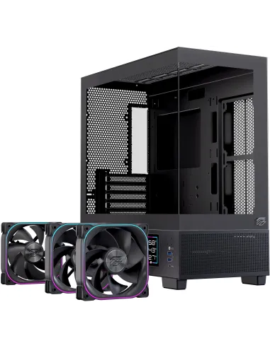 Caja micro ATX Einarex PRISMA SM501D RGB Black (USB-C)