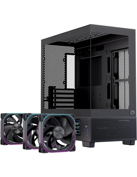 Caja micro ATX Einarex PRISMA SM501D RGB Black (USB-C)