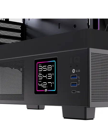 Caja micro ATX Einarex PRISMA SM501D RGB Black (USB-C)