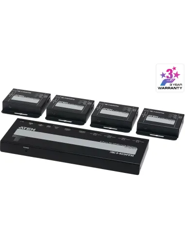 ATEN VS1824KIT-AT-G Splitter 4 puertos 4K HDMI Cat6 con 4 Receptores