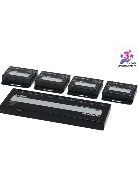 ATEN VS1824KIT-AT-G Splitter 4 puertos 4K HDMI Cat6 con 4 Receptores