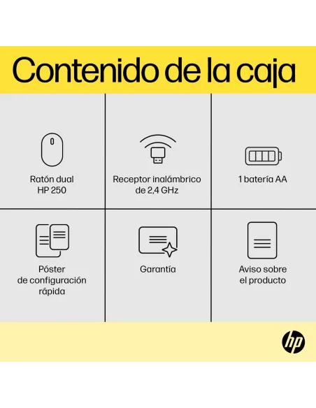 Ratón inalámbrico HP 250 Negro