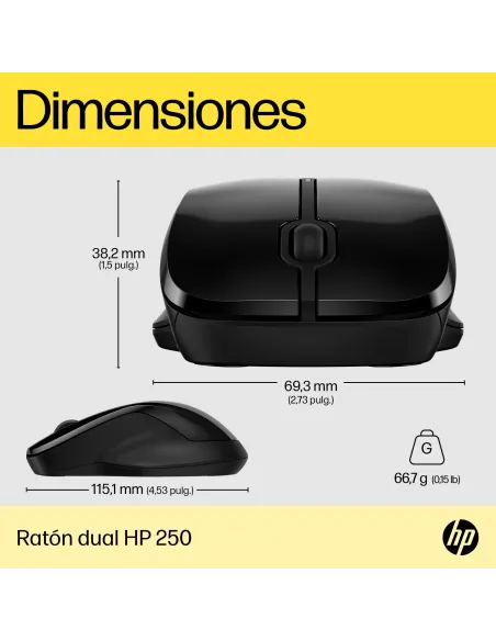 Ratón inalámbrico HP 250 Negro