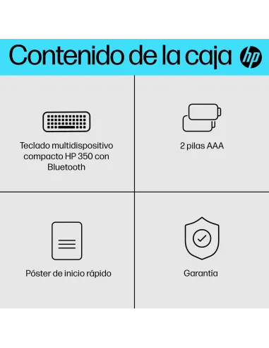 Teclado inalámbrico Bluetooth multidispositivo HP 350 Negro