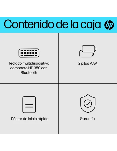 Teclado inalámbrico Bluetooth multidispositivo HP 350 Negro