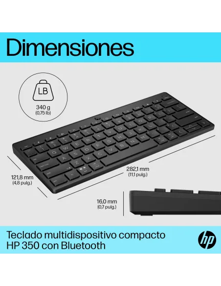Teclado inalámbrico Bluetooth multidispositivo HP 350 Negro