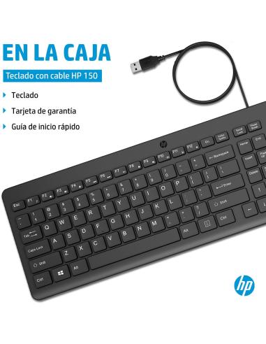 HP 150 Teclado USB Negro