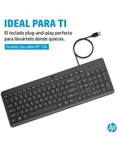 HP 150 Teclado USB Negro