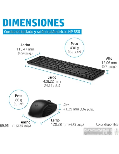 HP 650 combo teclado y ratón inalámbricos negro