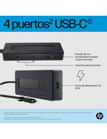 HP hub USB-C multipuerto 4K 10 Gbps