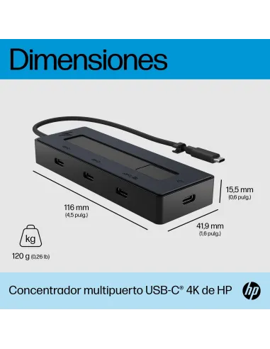 HP hub USB-C multipuerto 4K 10 Gbps