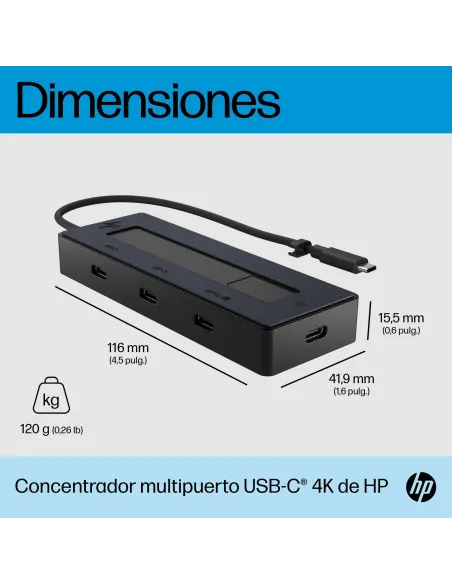 HP hub USB-C multipuerto 4K 10 Gbps