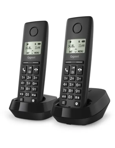 Gigaset Basic 100 Duo Negro: teléfono inalámbrico pack dúo